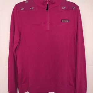 Hot pink Vineyard Vines Quarter-zip Pullover